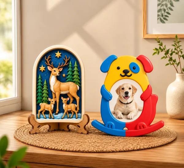 Diy_Pop_Toys_Kit_Deer_Family_Art_Dog_Photo_Frame
