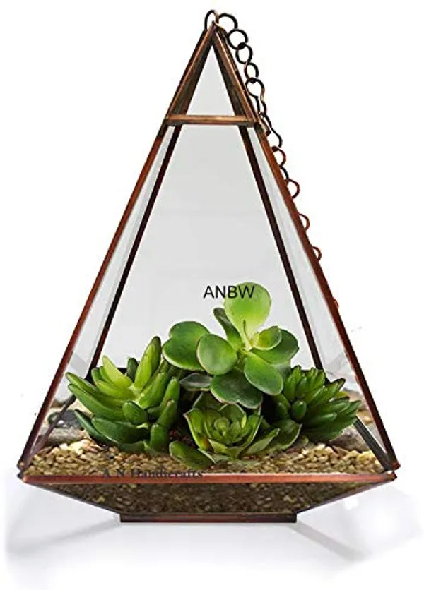 Anbw_Handicraft_Glass_And_Metal_Triangular_Tower_Terrarium_For_Small_Indoor_Plants_16_5x16_5x27_Cm