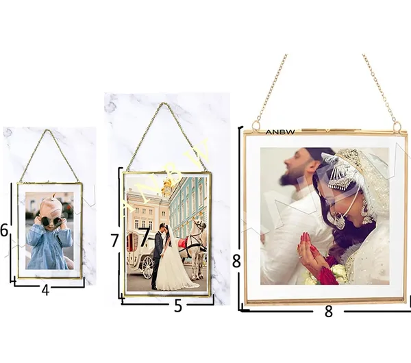 Anbw_Handicraft_Steel_Glass_Hanging_Photo_Frame_Wall_Mounted_Photo_Frame_Flower_Frame_For_Wall_With_2_Sides_Glass_Set_3_Pcs