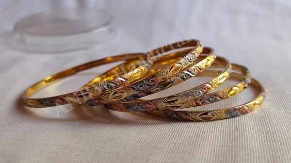 Anbw_Handicrafts_Gold_Plated_Original_Gold_Look_Bracelet_3_Tone_Color_Design_Bangle_Set_Of_6_Bangles_Jewellery_For_Girls_And_Women_Size_2_2_Inch