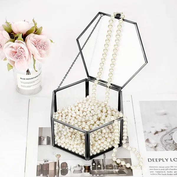 Black_Metal_Glass_Vintage_Hexagon_Jewelry_Organizer_Box