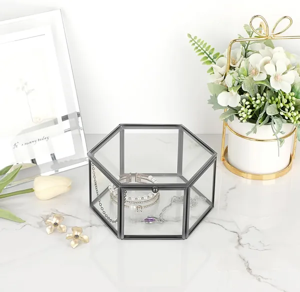 Black_Metal_Glass_Vintage_Hexagon_Jewelry_Organizer_Box