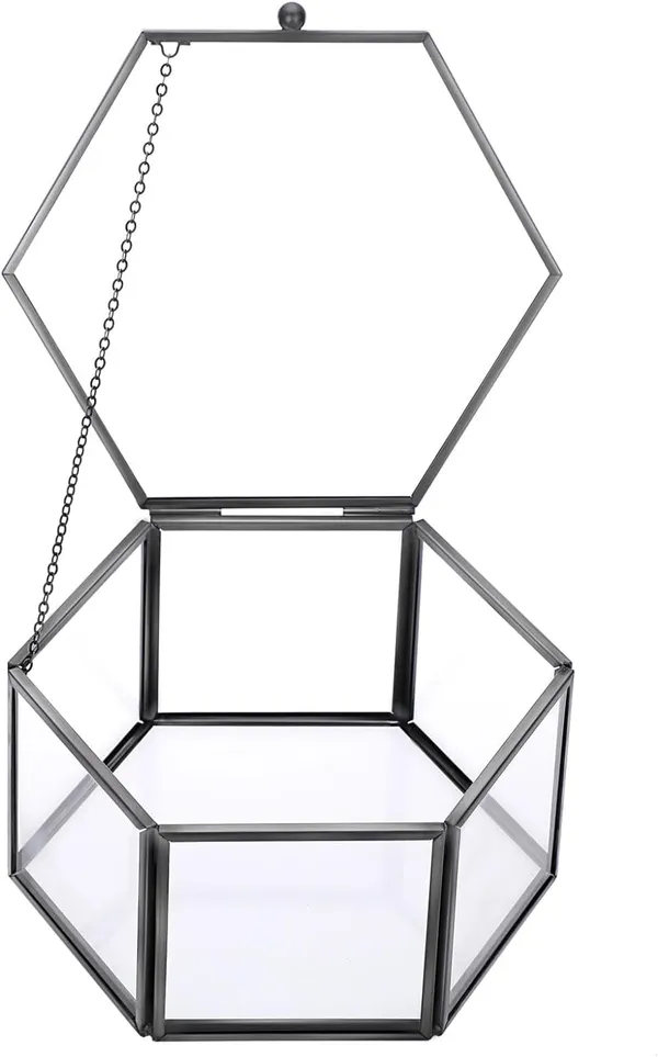 Black_Metal_Glass_Vintage_Hexagon_Jewelry_Organizer_Box