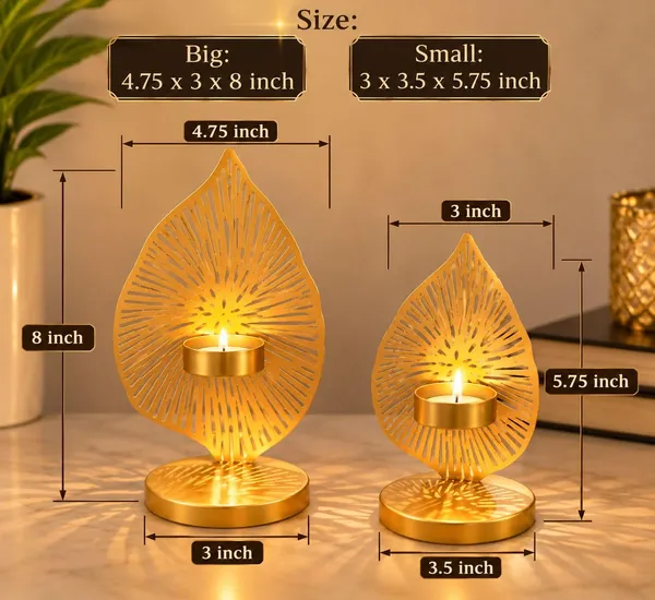 Anbw_Handicraft_Metal_Leaf_Shape_Set_Of_2_Pcs_Tealight_Candle_Holders_For_Christmas_Diwali_Home_Decor_Table_Centerpiece_Festivel_Gifting_Golden