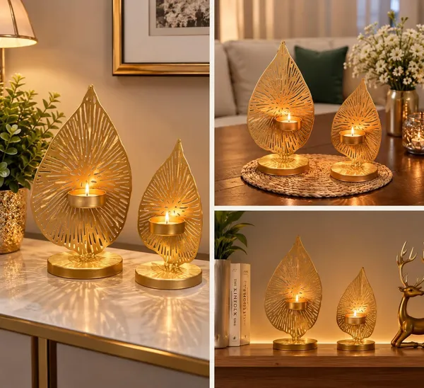 Anbw_Handicraft_Metal_Leaf_Shape_Set_Of_2_Pcs_Tealight_Candle_Holders_For_Christmas_Diwali_Home_Decor_Table_Centerpiece_Festivel_Gifting_Golden