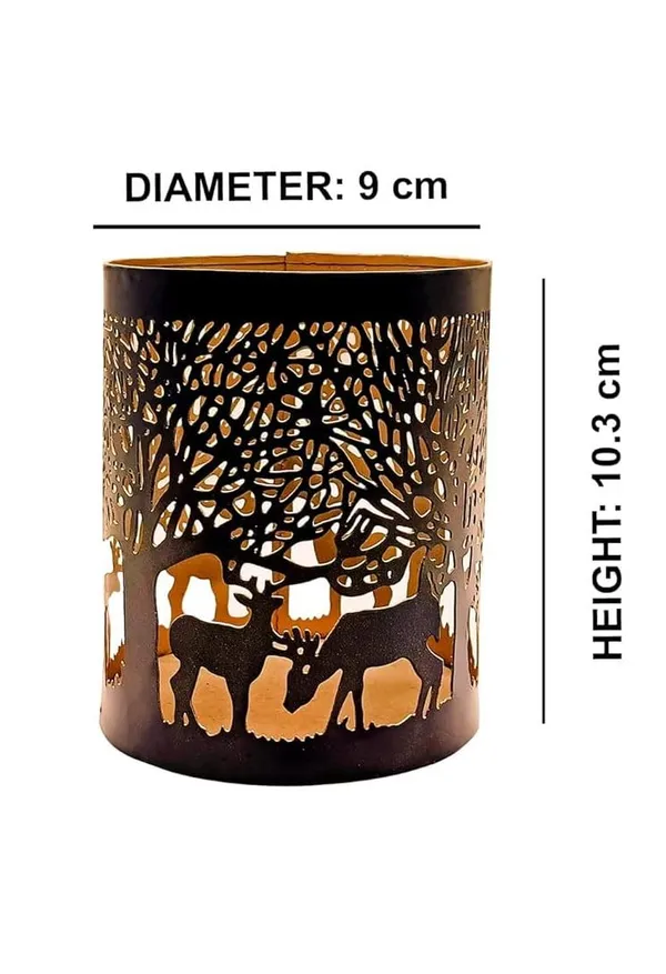 Anbw_Handicraft_Metal_Tealight_Candle_Holders_Deer_Design_Votive_For_Christmas_Diwali_Home_Decor_Table_Centerpiece_Festive_Gifting_Black_Golden_Pack_Of_1_Pcs