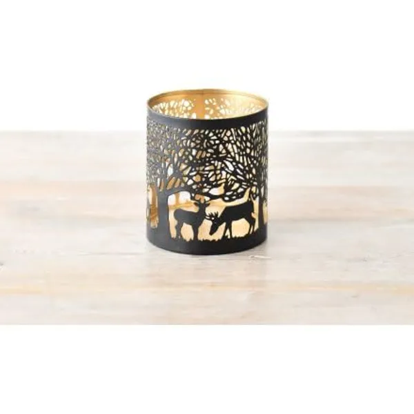 Anbw_Handicraft_Metal_Tealight_Candle_Holders_Deer_Design_Votive_For_Christmas_Diwali_Home_Decor_Table_Centerpiece_Festive_Gifting_Black_Golden_Pack_Of_1_Pcs