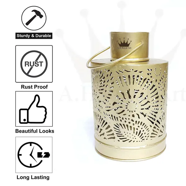 Anbw_Handicraft_Decorative_Metal_Table_Top_And_Hanging_Lantern_Tealight_Candle_Holder_For_Home_Decor_Items_Free_Tealights_10x10x15_Cm_Golden