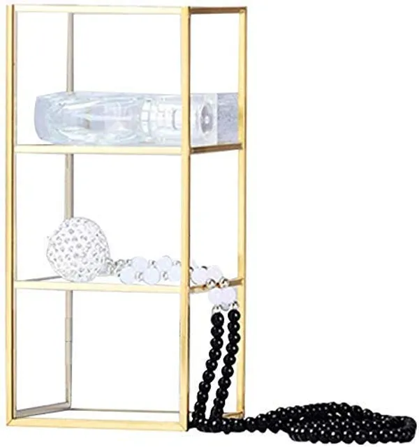 An_Brass_World_Metal_Clear_Glass_Cosmetic_Organiser_With_3_Compartments_And_Gold_Colour_Decorative_Cosmetics_Holder_Beauty_Display_Size_6x3_25x3_25_Inch