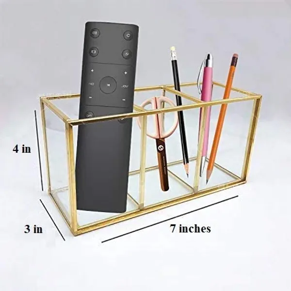 An_Brass_World_Metal_Clear_Glass_Cosmetic_Organiser_With_3_Compartments_And_Gold_Colour_Decorative_Cosmetics_Holder_Beauty_Display_Size_6x3_25x3_25_Inch