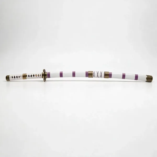 White_And_Purple_Katana_Style_Decorative_Sword_With_Stand