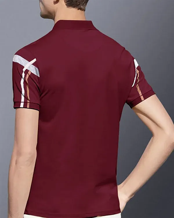 Red_Polycotton_Regular_Fit_Checkered_Polo_T-Shirt_For_Men