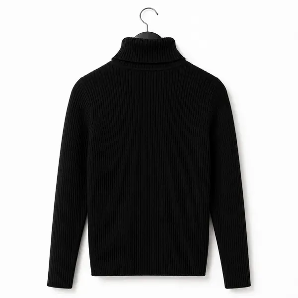 Black_Wool_Blend_Ribbed_Slim_Fit_Turtleneck_Sweater_For_Men