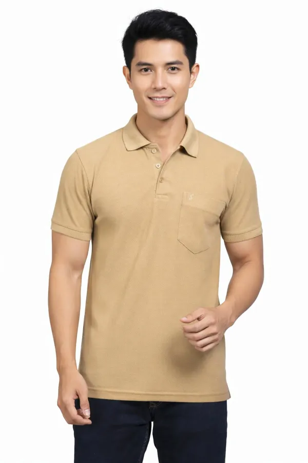 Beige_Polycotton_Solid_Regular_Fit_Polo_T-Shirt_For_Men