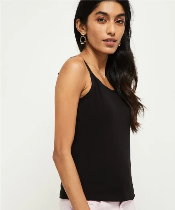 Black_Cotton_Solid_Sleeveless_Camisole_For_Women