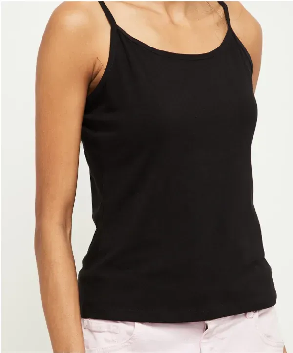 Black_Cotton_Solid_Sleeveless_Camisole_For_Women