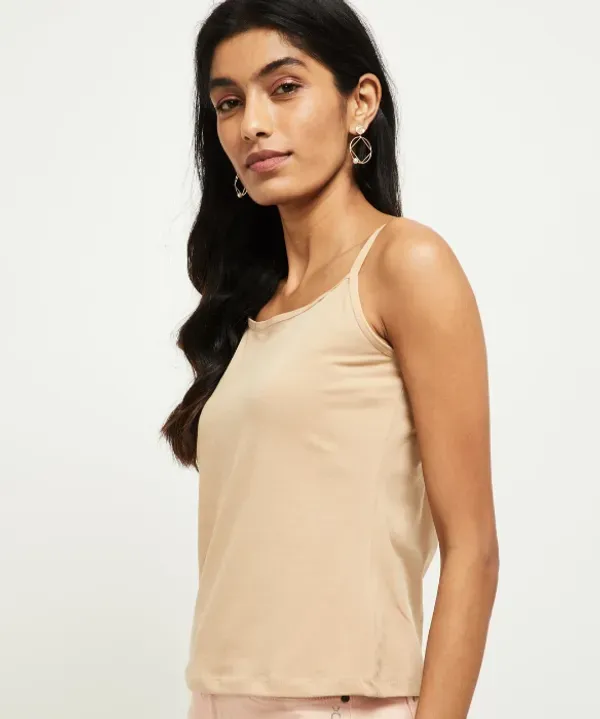 Beige_Cotton_Solid_Sleeveless_Camisole_For_Women