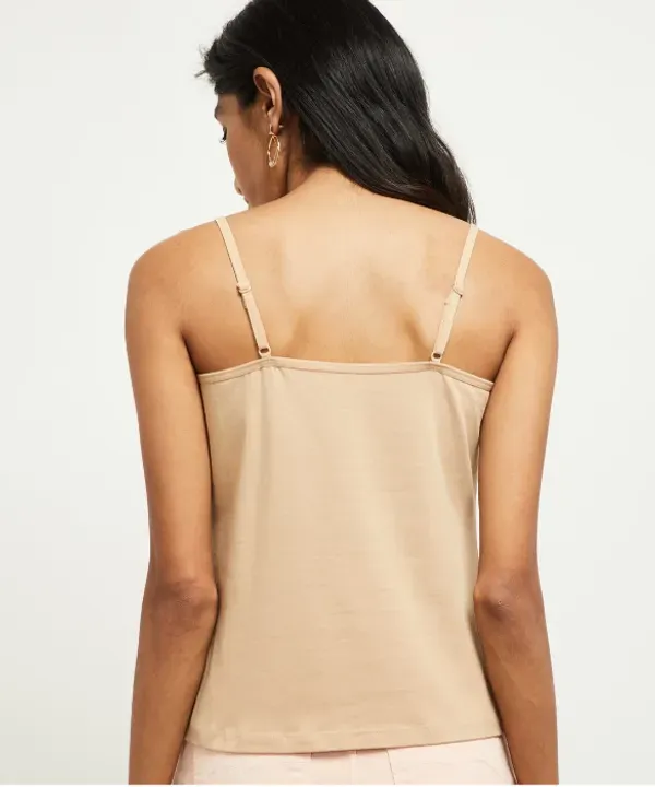 Beige_Cotton_Solid_Sleeveless_Camisole_For_Women