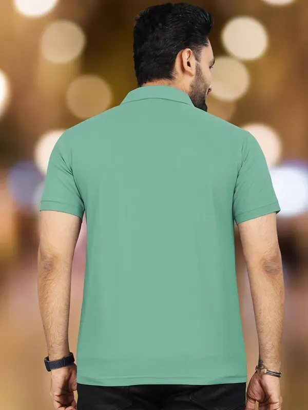 Green_Polycotton_Solid_Regular_Fit_Polo_T-Shirt_For_Men