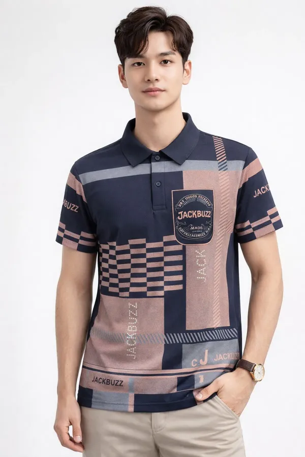 Multicolor_Polycotton_Slim_Fit_Printed_Polo_T-Shirt_For_Men
