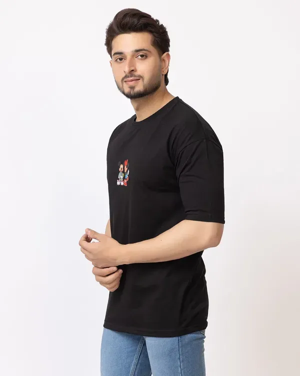 Black_Polycotton_Printed_Round_Neck_T-Shirt_For_Men