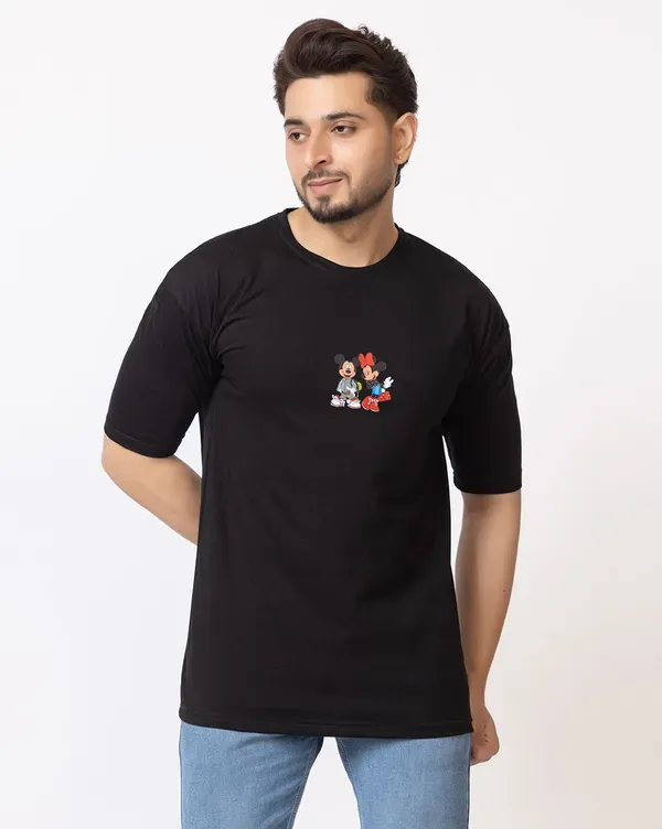 Black_Polycotton_Printed_Round_Neck_T-Shirt_For_Men