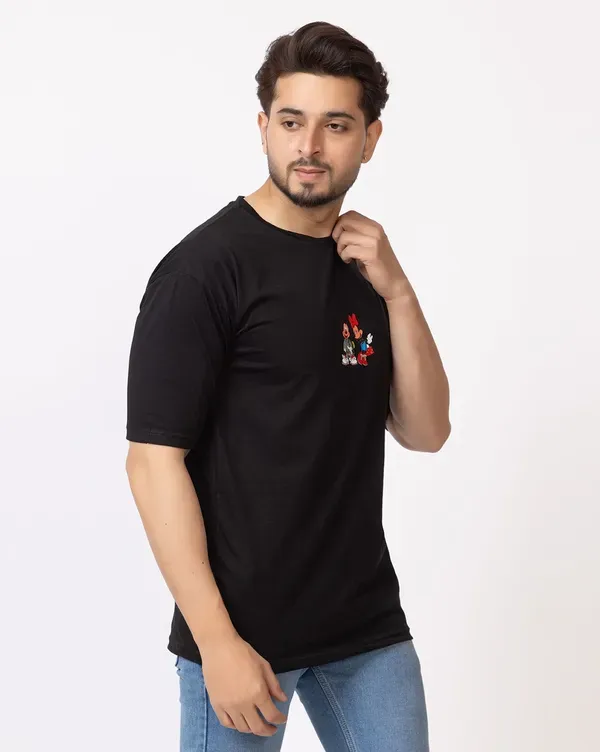 Black_Polycotton_Printed_Round_Neck_T-Shirt_For_Men