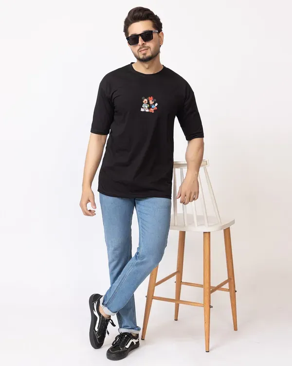 Black_Polycotton_Printed_Round_Neck_T-Shirt_For_Men