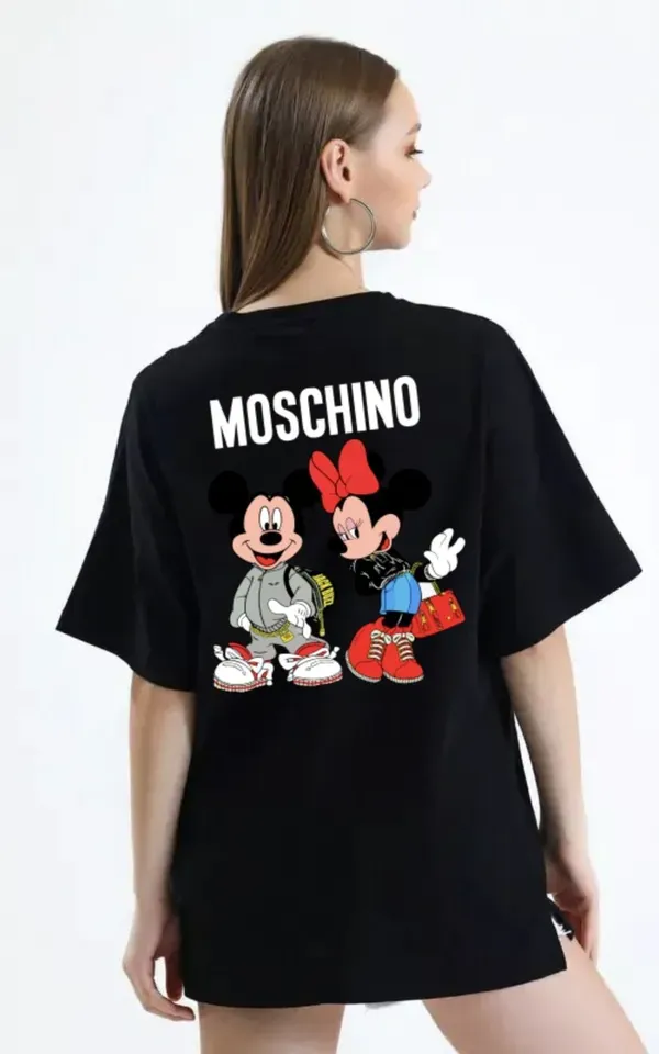 Black_Polycotton_Printed_Round_Neck_T-Shirt_For_Women
