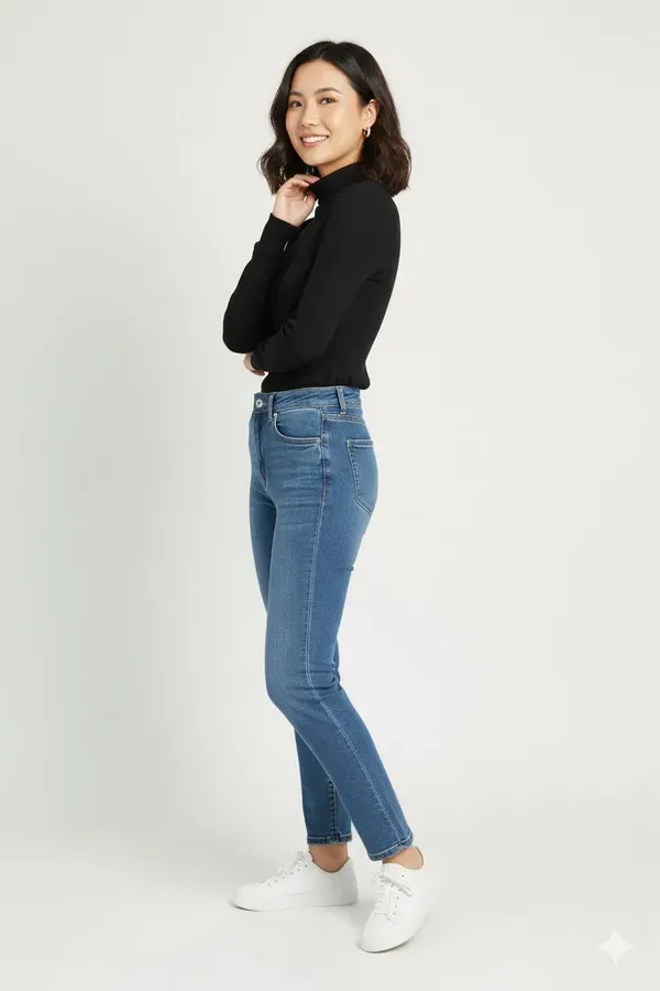 Black_Wool_Blend_Solid_High_Neck_Pullover_For_Women