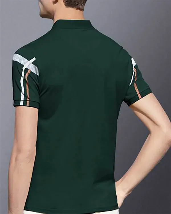 Green_Polycotton_Checkered_Regular_Fit_Polo_T-Shirt_For_Men