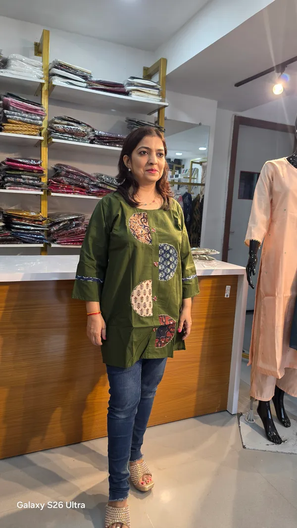 G_16_Short_Kurti_olive_green