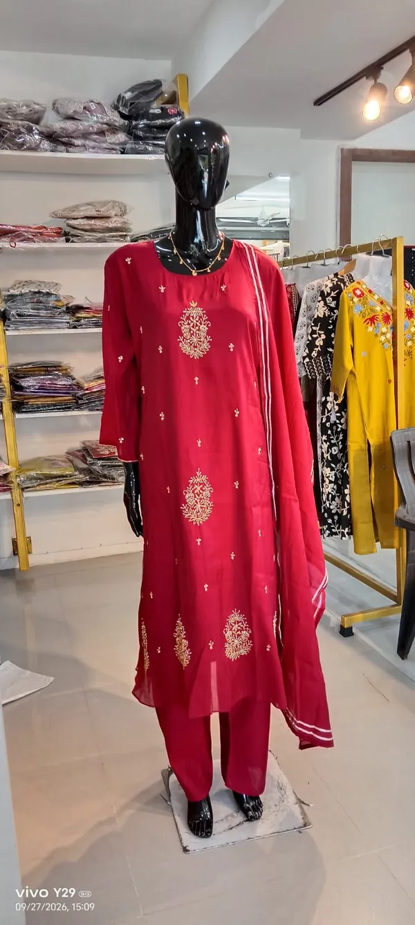 Kurti_Paint_Set_Kurti_Pant_Sets_red