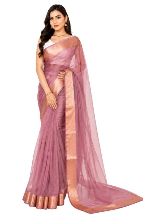 Mauve_Net_Woven_Border_Saree_For_Women