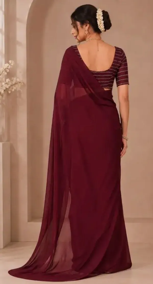 Maroon_Georgette_Embellished_Saree_For_Women