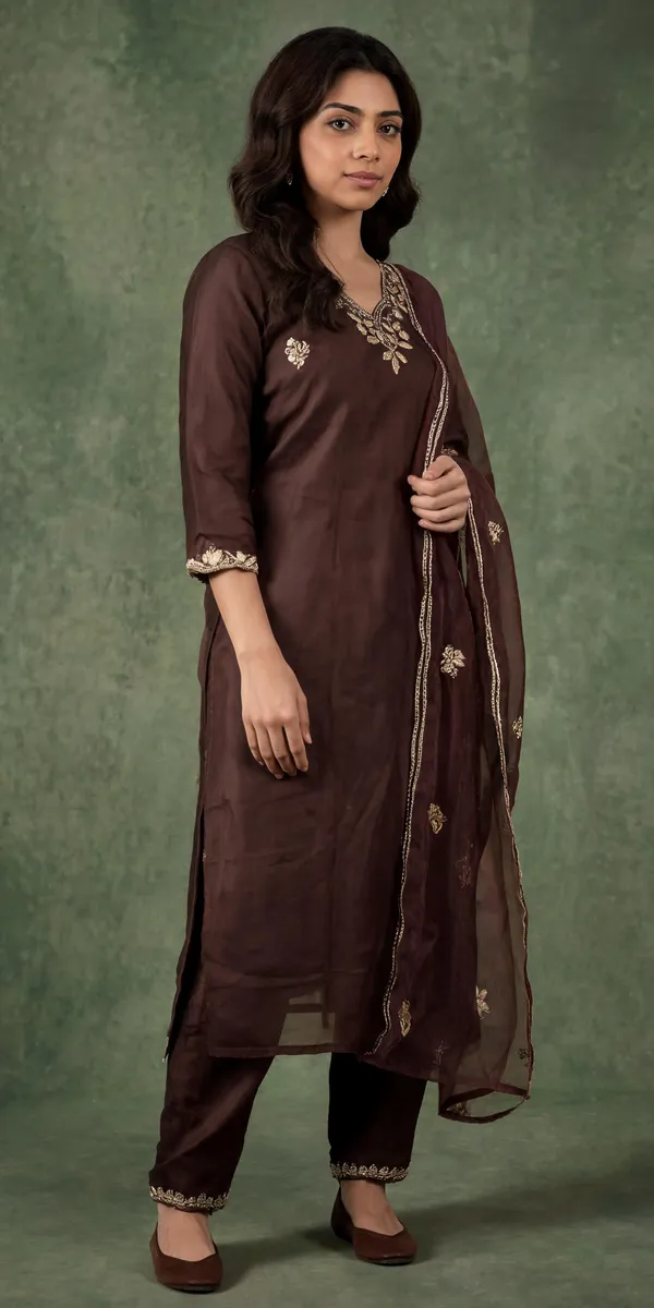 Brown_Cotton_Embroidered_Ethnic_Suit_Set_For_Women
