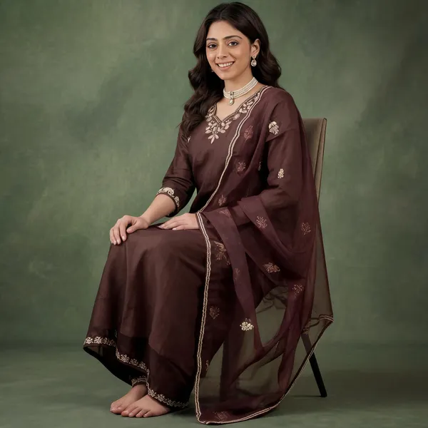 Brown_Cotton_Embroidered_Ethnic_Suit_Set_For_Women