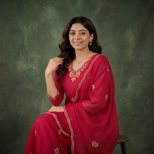Red_Cotton_Straight_Embroidered_Kurta_Set_For_Women