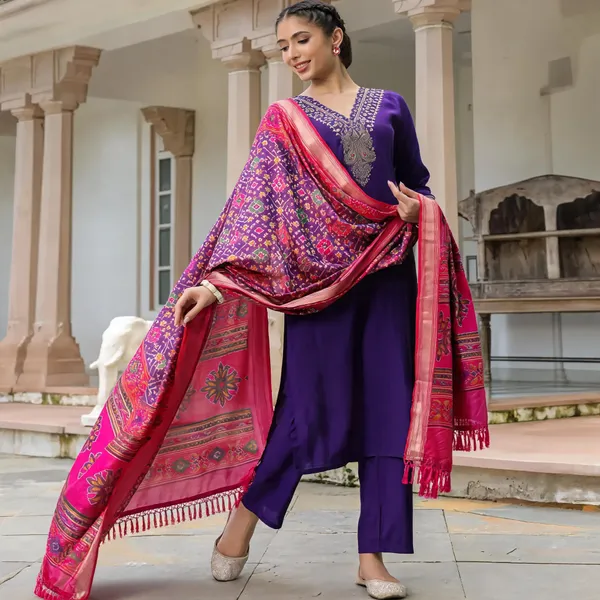Purple_Cotton_Embroidered_Kurta_Set_With_Printed_Dupatta_For_Women