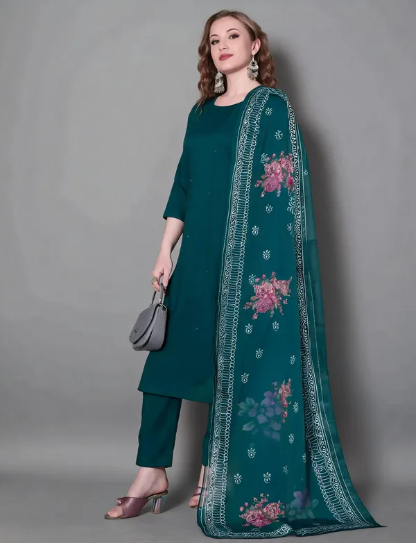 Teal_Cotton_Straight_Printed_Kurta_Set_For_Women