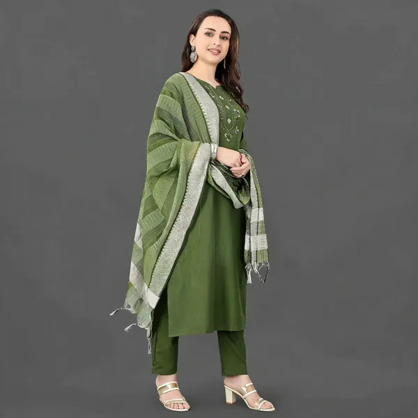 Green_Cotton_Straight_Embroidered_Kurta_Set_For_Women