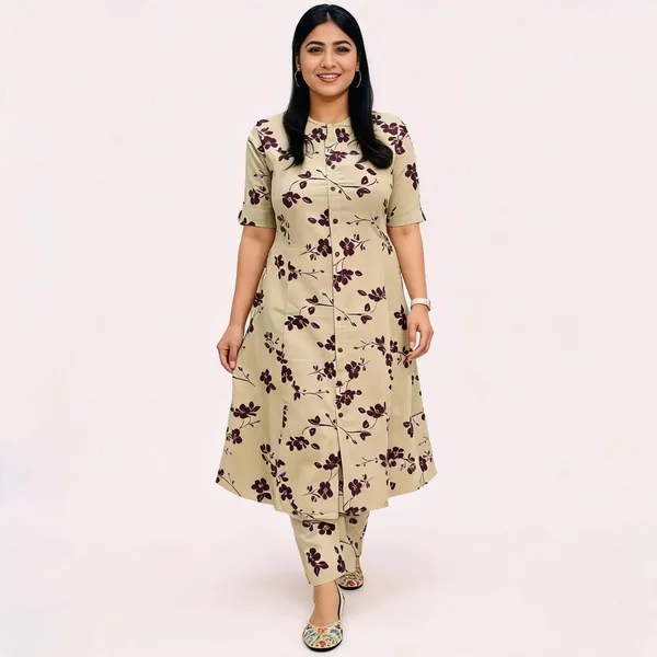 Beige_Cotton_Straight_Floral_Kurta_Set_For_Women