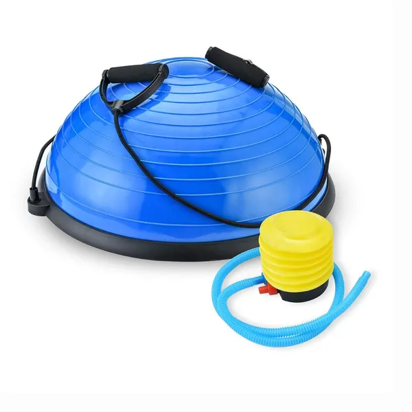 Blue_Inflatable_Half_Balance_Trainer_With_Resistance_Bands