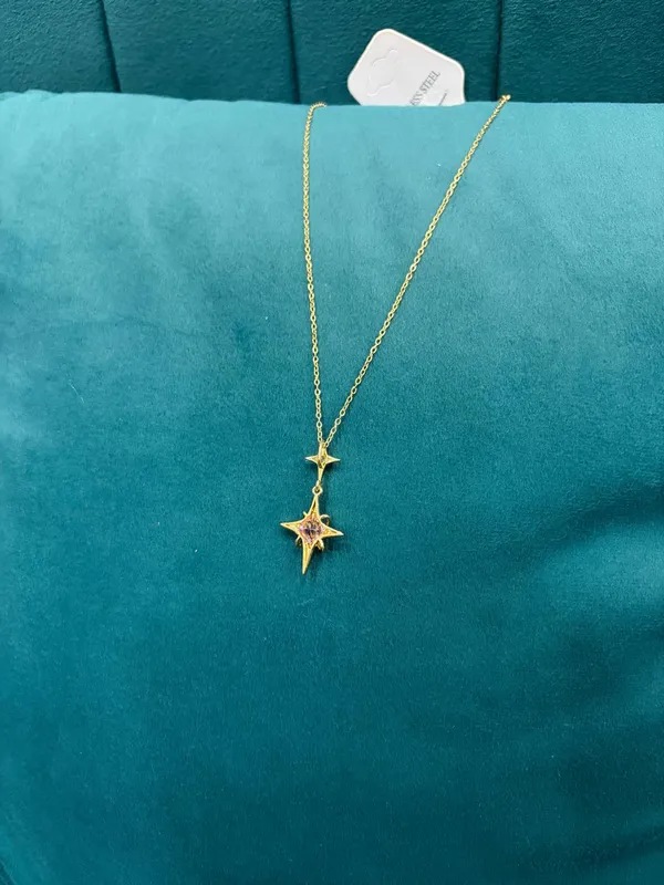 Gold_Stainless_Steel_Star_Pendant_Necklace_For_Women