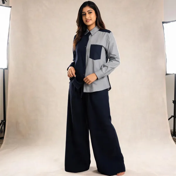 Navy_Blue_And_Grey_Linen_Wide_Leg_Shirt_Palazzo_Set_For_Women