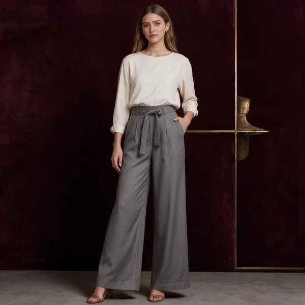 Grey_Denim_Wide_Leg_Belted_Trousers_For_Women