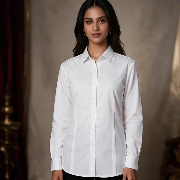 White_Cotton_Tailored_Long_Sleeve_Shirt_For_Women