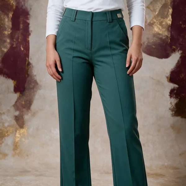 Teal_And_Mint_Green_Straight_Fit_Pleated_Trousers_For_Women