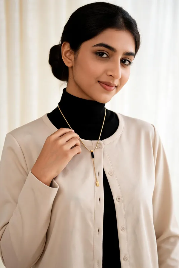 Gold_And_Black_Stainless_Steel_Bar_Drop_Pendant_Necklace_For_Women
