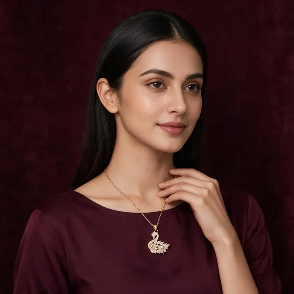 Gold_Stainless_Steel_Swan_Pendant_Necklace_For_Women